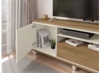 MEUBLE TV FORM STAND 1 PT / 1 FLAP HAVANA / OFF W